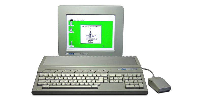 Atari 1040STF computer with its monitor and mouse