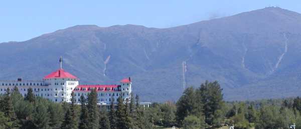 Mount Washington Hotel from Routh 302. Cog Railway in background