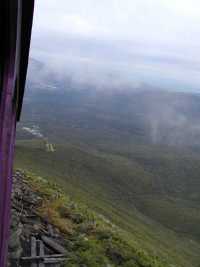 Looking down at the base station as we descend