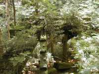 The remnants of a trestle from the old passenger railway