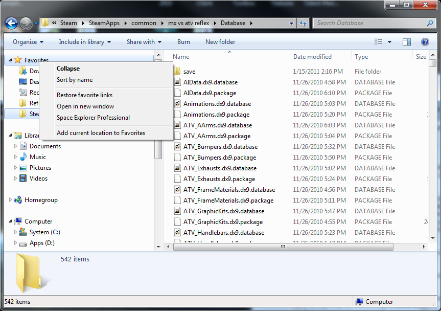 Windows 7 Favorites
